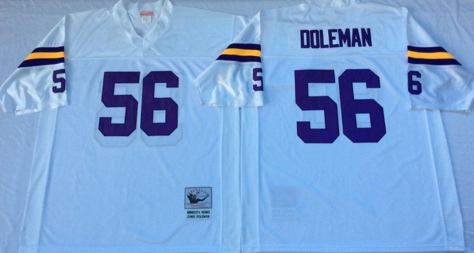 Men NFL Minnesota Vikings #56 Doleman white Mitchell Ness jerseys->minnesota vikings->NFL Jersey